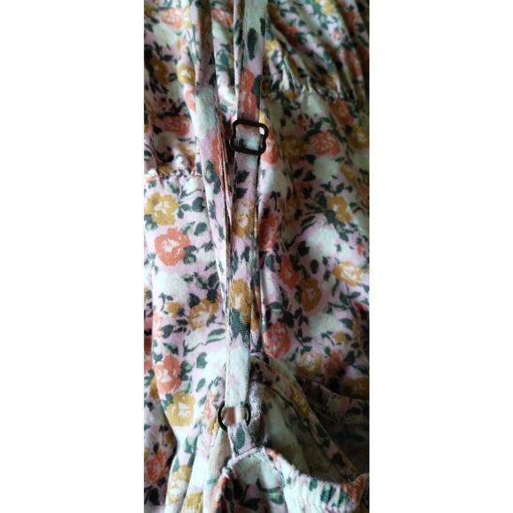 mimi chica Floral Tiered Tank Midi Dress Pink Size XL 100% Rayon Boho Spring - Picture 8 of 13